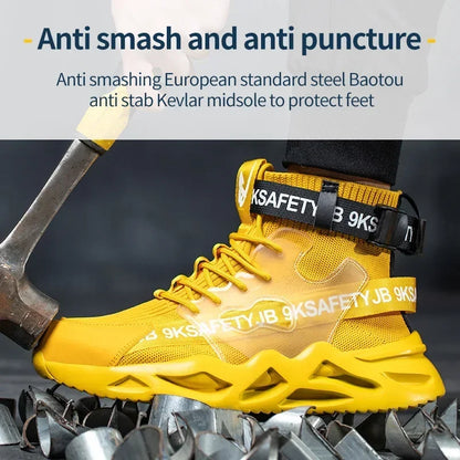 steel toe safety boots for men protective shoes industrial safety shoe woman light work shoes anti-puncture work safety sneakers
