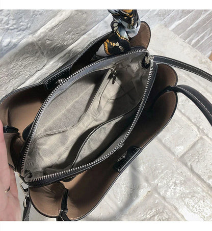 Female genuine cow leather bag for women bag blue Handbag New Crossbody Bucket Bag luxury Shoulder bag tote bag medium