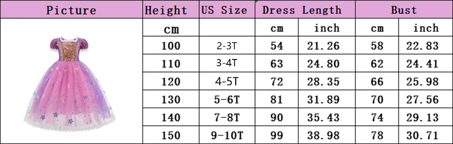 Girl Rapunzel Dress Kids Carnival Princess Costume Children Luxury Print Ball Gown Lace Sequin Gradient Fluffy Frocks