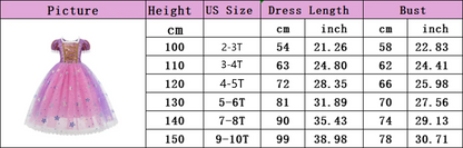 Girl Rapunzel Dress Kids Carnival Princess Costume Children Luxury Print Ball Gown Lace Sequin Gradient Fluffy Frocks