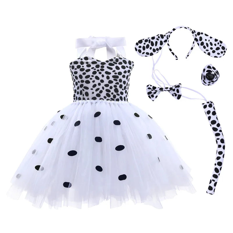 New Tutu Skirt Set Children's Clothing Animal Cos Elk Halloween Clothing Little Cat Mesh Girls' Dress School Performance Dress