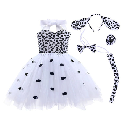 New Tutu Skirt Set Children's Clothing Animal Cos Elk Halloween Clothing Little Cat Mesh Girls' Dress School Performance Dress