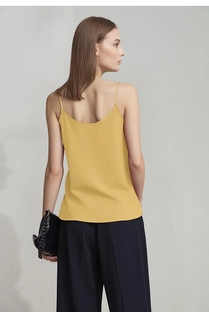 Women's Camisole Top 2026 Summer U-Neck Sleeveless Luxury High-quality Satin Vest For Women Strap Layer Tank Tops 12622085