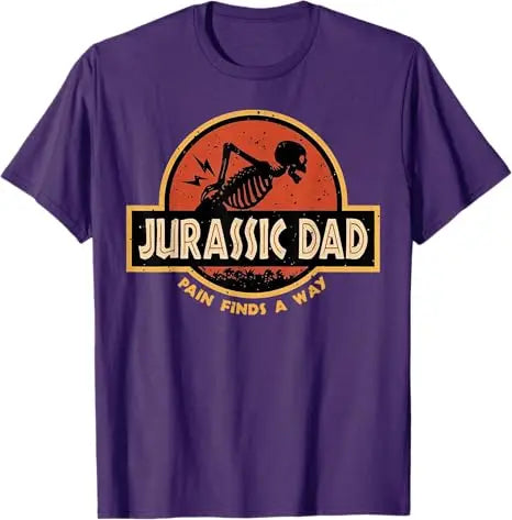 Jurassic Dad Pain Finds A Way Funny Sarcastic Skeleton T-Shirt Y2k Prehistoric Dad Joke Saying Tee Humor Parenting Cool Clothes