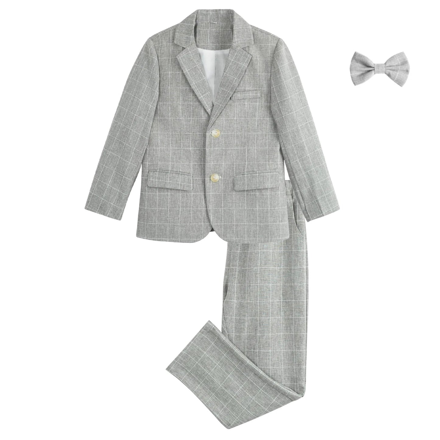 Boys Suit Wedding Ring Bearer Outfit Kids Suit Set Blazer Pants Bow Tie Shirt Clothes Formal Wear 2-14Years
