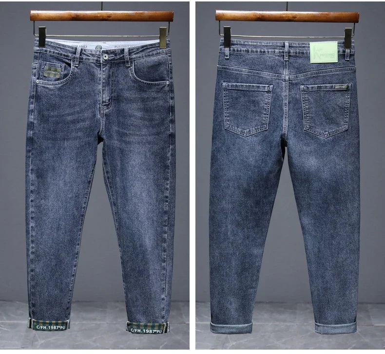 Hot Summer Jeans for Men, Trendy Korean Style, Slim Fit