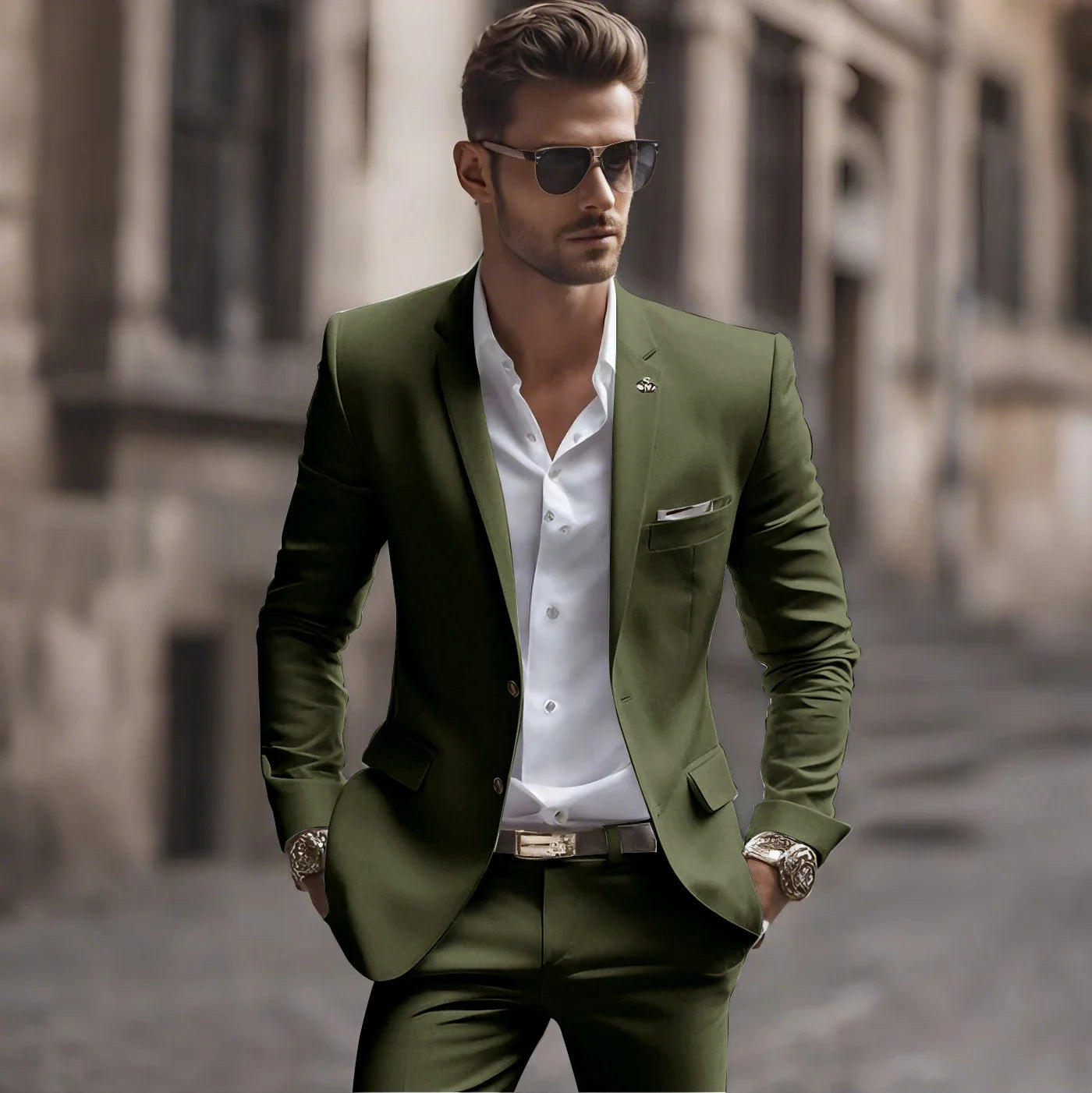 Summer White Men Suits Two Piece Fashion Notch Lapel Single Breasted Suit Slim Fit Elegant Smart Casual Groom Wedding Tuxedo
