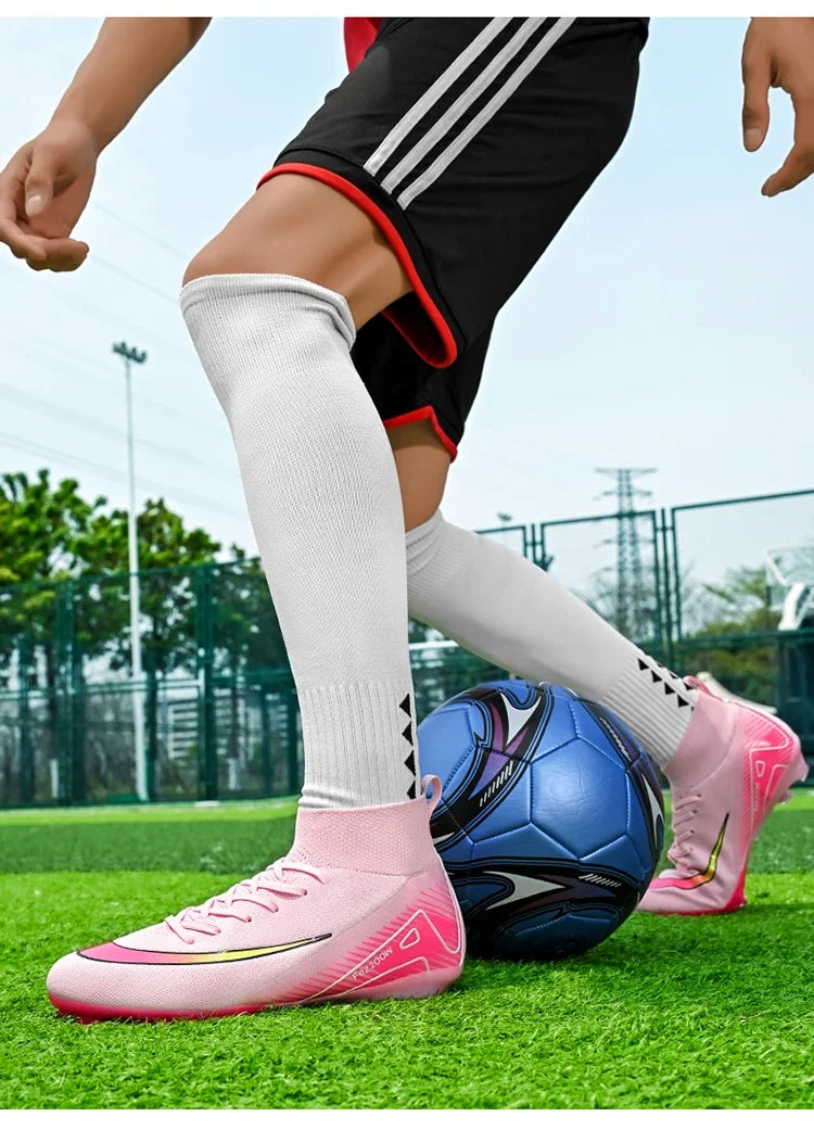 New Men Football Boots Match Outdoor Long Spikes Soccer Shoes Cleats Comfortable Training Sport Adult Breathable Boys Non Slip