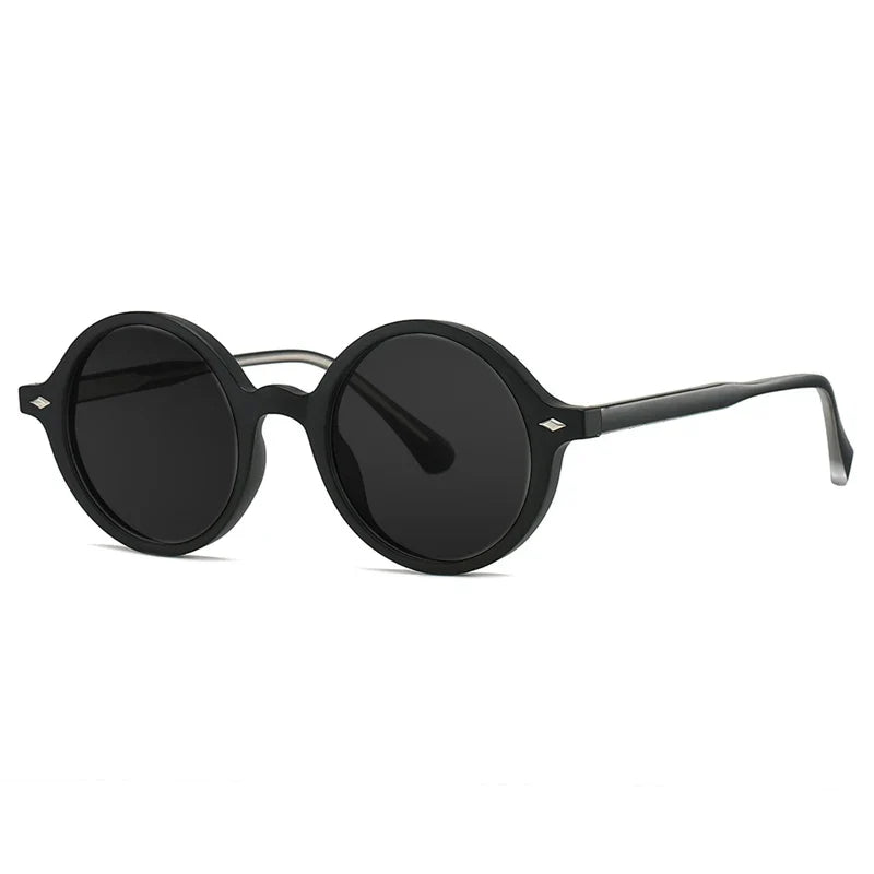 Fashion TR90 Round Big Frame Myopia Optical Prescription Gray Sunglasses For Women Men Driving Fishing Retro Sunglasses 0 to-6.0