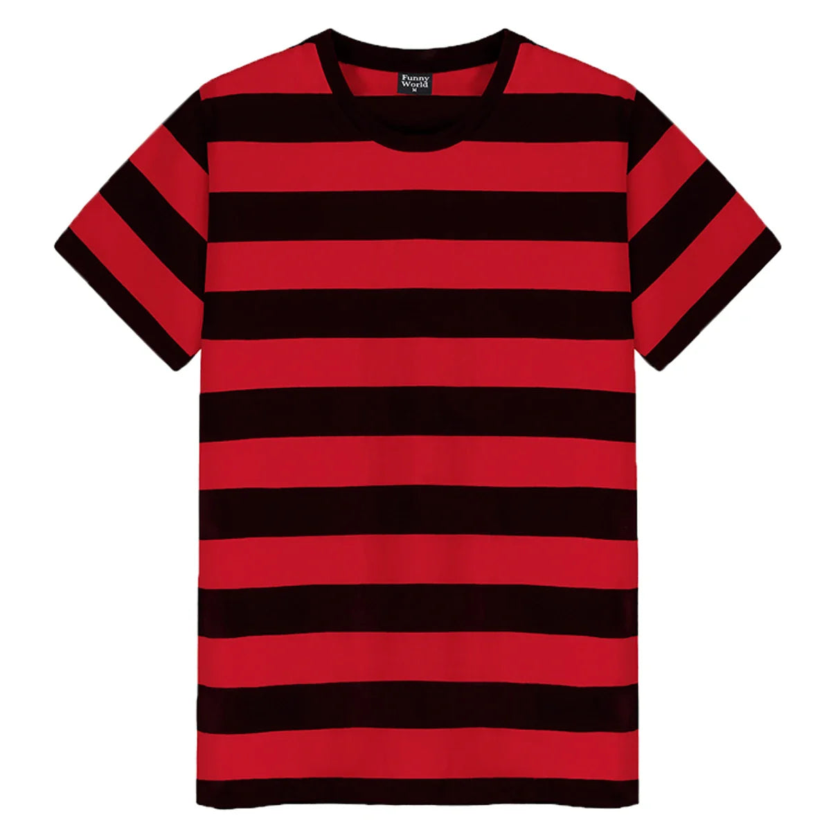 Black White Striped T-Shirt Men Basic Crewneck Short Sleeve Casual Daily Tops Halloween Costume Theme Party Tee Clothes