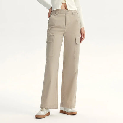 Women Pants Urban Workwear Cargo Wide Leg Loose Straight Casual Style Slim Street Daily Trousers 2026 Autumn