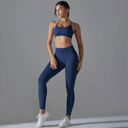 Ribbed Set Woman 2 Piece Seamless Yoga Set Gym Wear Push Up Sports Bra Leggings For Women Workout Outfit Sportswear Tracksuit