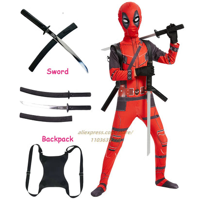 Superhero Costume Kids Super Hero Child Cosplay Costume Sword Kids Jumpsuit Girls Boy Costume For Child Halloween Carnival Suit