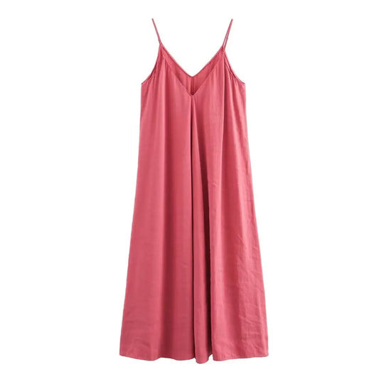 2025 Red Slip Maxi Dress Women Sexy Backless Long Dresses for Woman Summer Beach Female Dress Draped Party Dresses Women