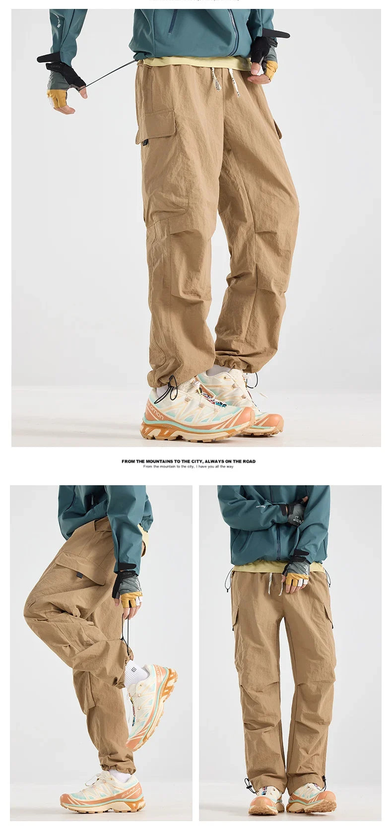Men's Water-repellent Hiking Pants Scratch Resistance Fashion Cargo Pants Breathable Trousers Fishing Camping Pants