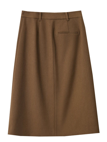 Minimalism 2024 Autumn Skirts for Women New Commuter Intellectual One-piece Wrap A-line Solid Slim Blazer Skirt 12443019
