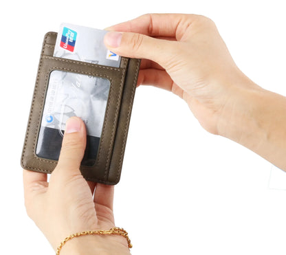 Blocking Wallet Business Card Cover for Case Super Thin Men Leather Credit Card Holder Card Travel Wallet Minimalist Wallet