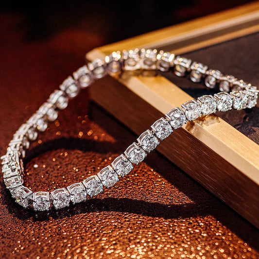 Bracelet en moissanite pour femme homme 2/3/4/5/6 mm Couleur D VVS1 Bracelet maillons tennis S925 Chaîne de main