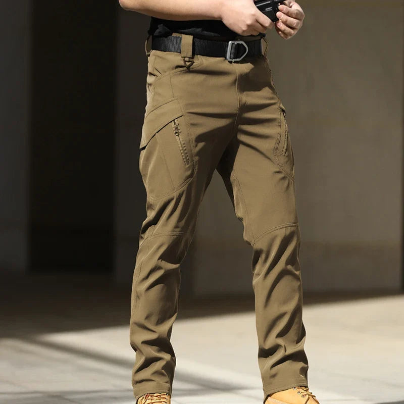 Men Elastic Sharkskin Spring Autumn City Cargo Pants Hiking Camping Climbing Casual Tactical Military Combat Trousers Quick Dry