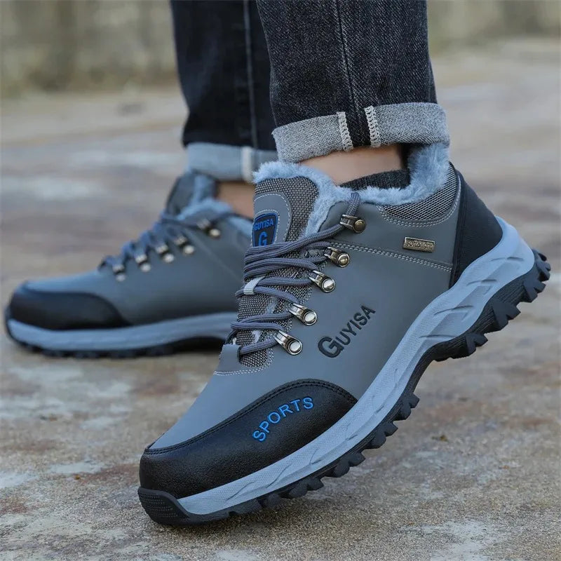 2024 New Winter Plush Safety Work Shoes For Men Waterproof Indestructible Steel Toe Cap Anti Nail Construction Shoes Male Boots