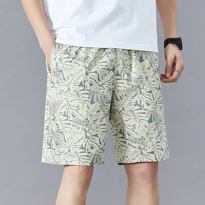 Quality Fashion Print Shorts Men Hawaii Beach Casual Shorts Outdoor Sports Elastic Waist 6XL Oversize Red Baggy Half Pants