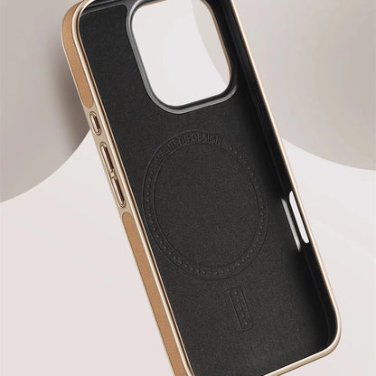 Premium Plating Frame Business Leather Magnetic Case for iPhone 17 16 15 14 13 Pro Max  Plus 17Air For Magsafe Shockproof Cover