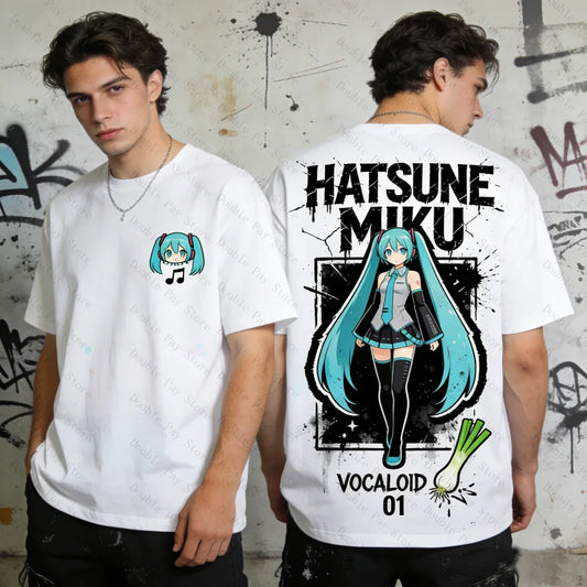 Miku Oversized T-shirt Men Women Anime Vocaloid 01 Tee Harajuku Streetwear Short Sleeve Tops Hip Hop Casual Summer Clothes