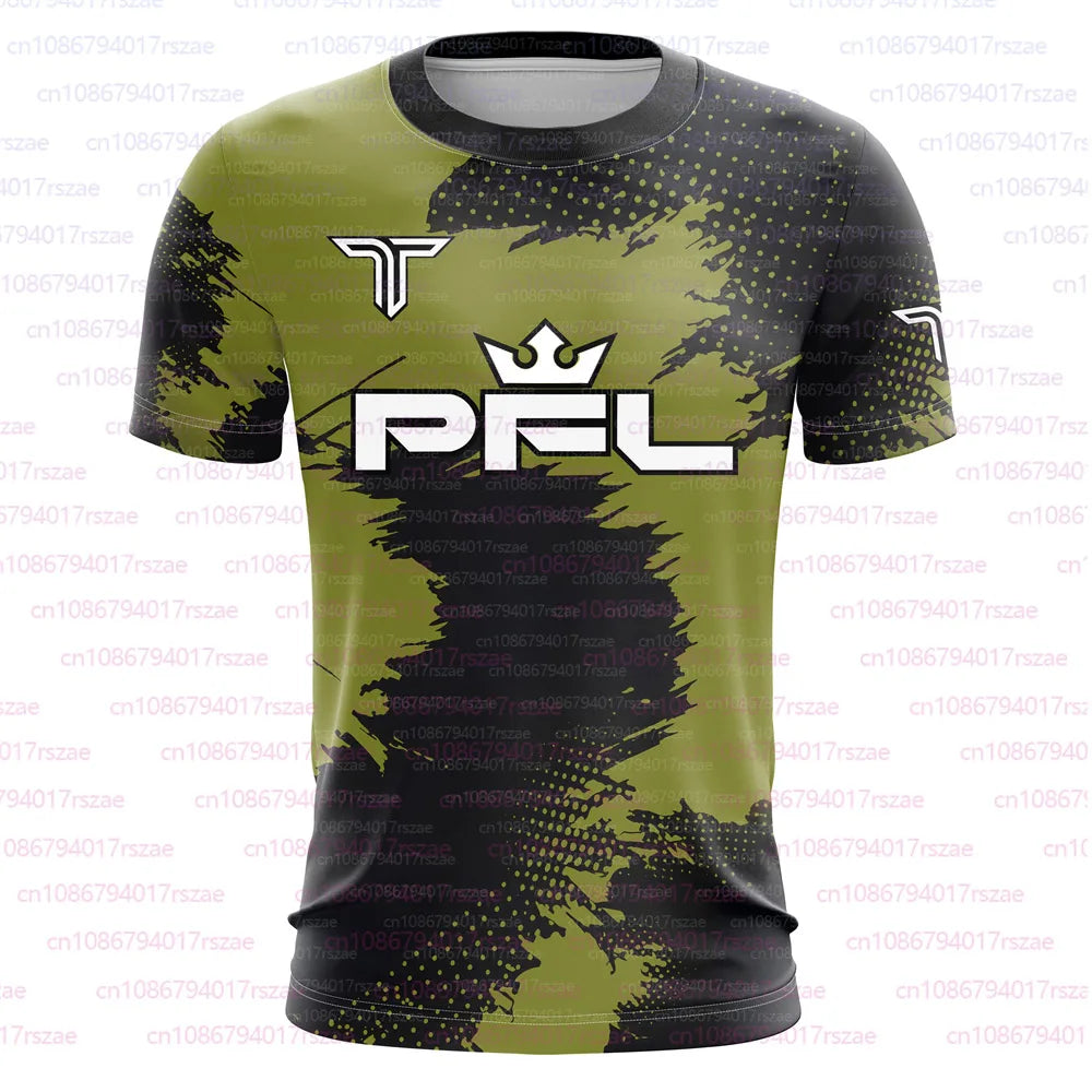 PFL Walk 2025 Boxing Jersey Men Summer Sparring MMA Uniform Clothing Outdoor Sports Short Sleeve Supporter T-Shirt Oversized Top