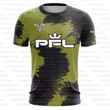 PFL Walk 2025 Boxing Jersey Men Summer Sparring MMA Uniform Clothing Outdoor Sports Short Sleeve Supporter T-Shirt Oversized Top
