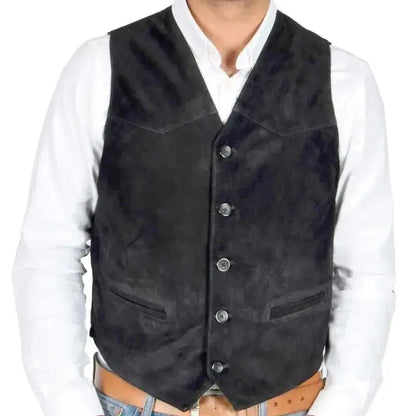 Men Vest Black Single Solid Button Frosted Velvet Waistcoat For Banquet Birthday Wedding Business Work Daily Set Men Suit Vest
