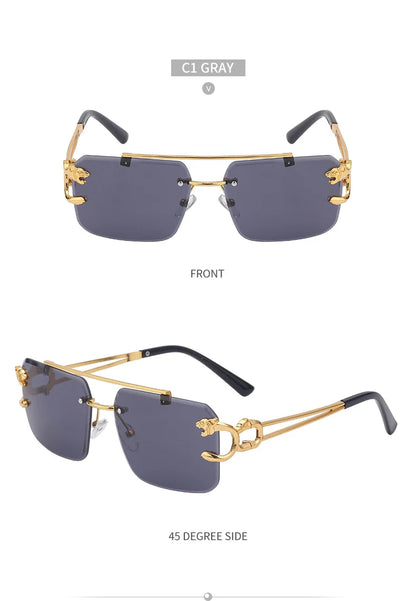 New Retro Rimless Sunglasses For Men Steampunk Sunglasses Women Punk Fashion Glasses Vintage Shades Gafas De Sol Sonnenbrill Sun