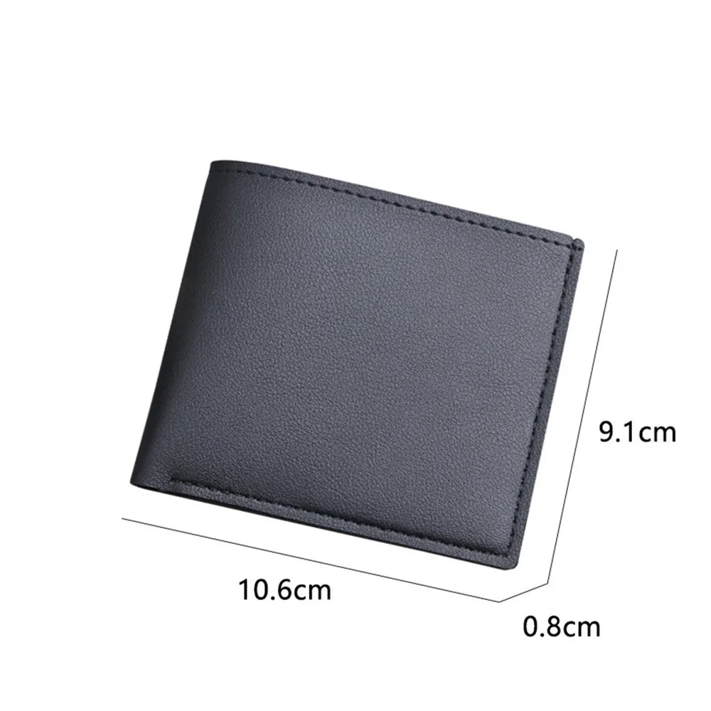 Portefeuilles Courts en Cuir PU pour Homme, Vintage, Fins, Porte-Cartes de Crédit Masculin, Noir, Petits Portefeuilles Grande Capacité Porte-Cartes Sac