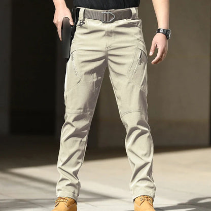 Men Elastic Sharkskin Spring Autumn City Cargo Pants Hiking Camping Climbing Casual Tactical Military Combat Trousers Quick Dry