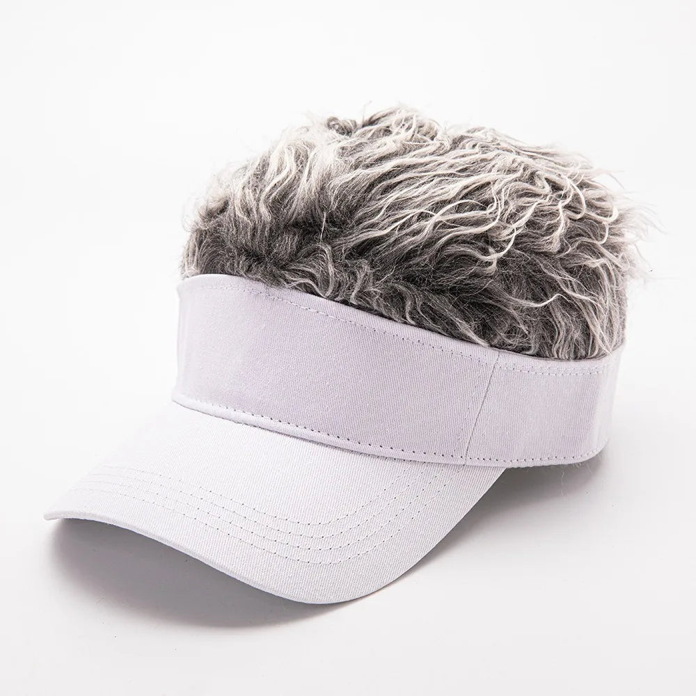 Men Women Baseball Cap With Spiked Hairs Wig Hat Spiked Wigs Casual Unisex Sunshade Adjustable Sun Visor