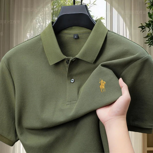 100% pure cotton fashion luxury brand pony embroidered comfortable POLO shirt for summer mens new striped exquisite short sleeve