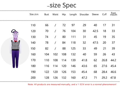NewAnime Movie Inside Out Joy Cospaly Costume Joy Anger Fear Cos Outfits For Adult Halloween Stage Performance Costume