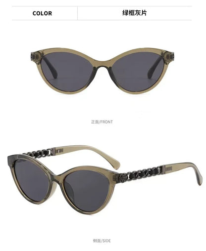 2025 New Fashion Cat Eye Sunglasses Women Hollow Chain Legs Sun Glasses Ladies Classic Goggle Oculos De Sol UV400 Sunshade