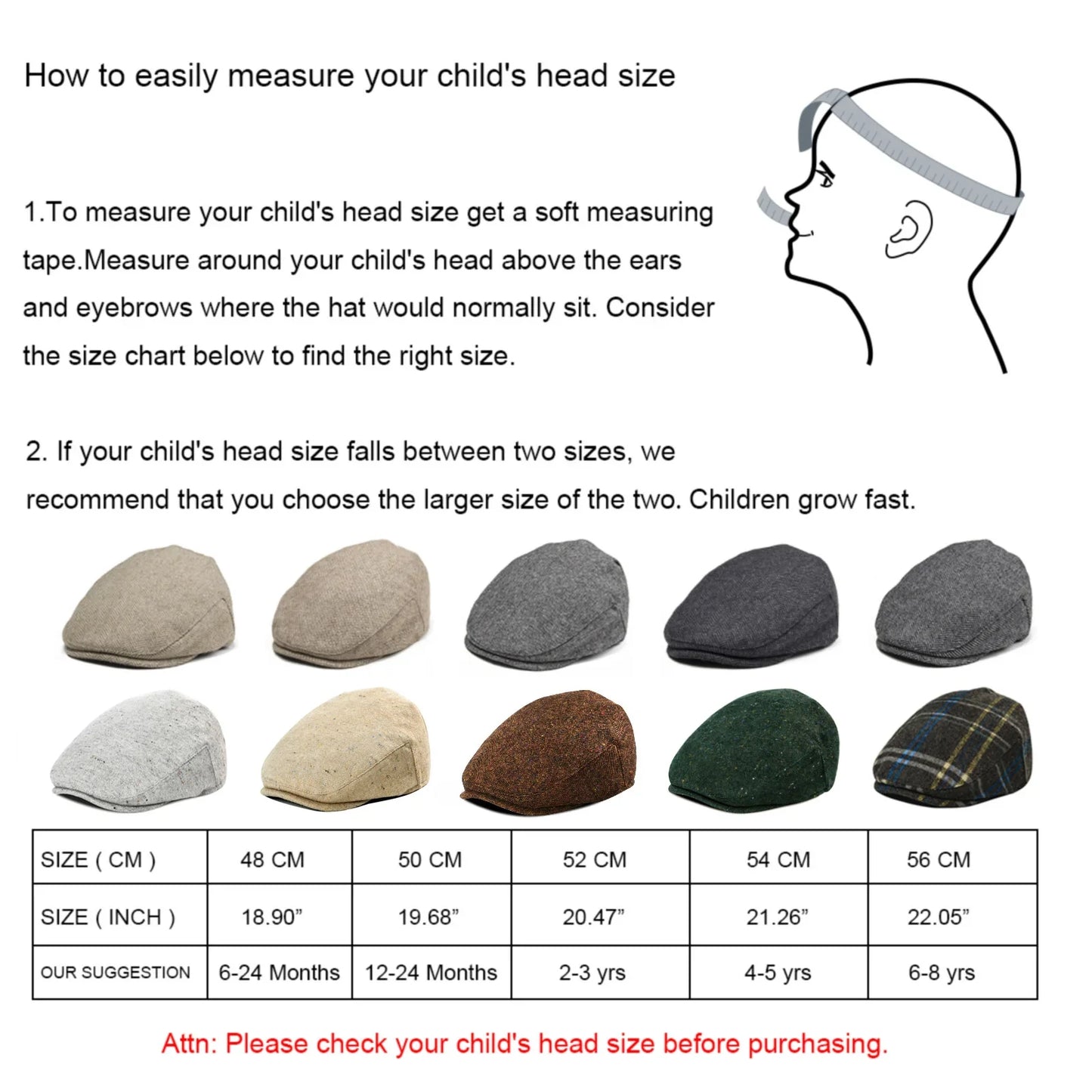 Kids Flat Caps Herringbone Woolen Tweed Small Size Boy Girl Newsboy Caps Infant Toddler Youth Beret Hat for Children