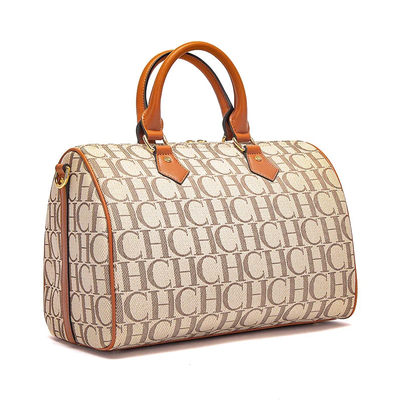 Women's Pillow Bag Autumn/Winter New Collection Letter Handbag Brown Boston Bag