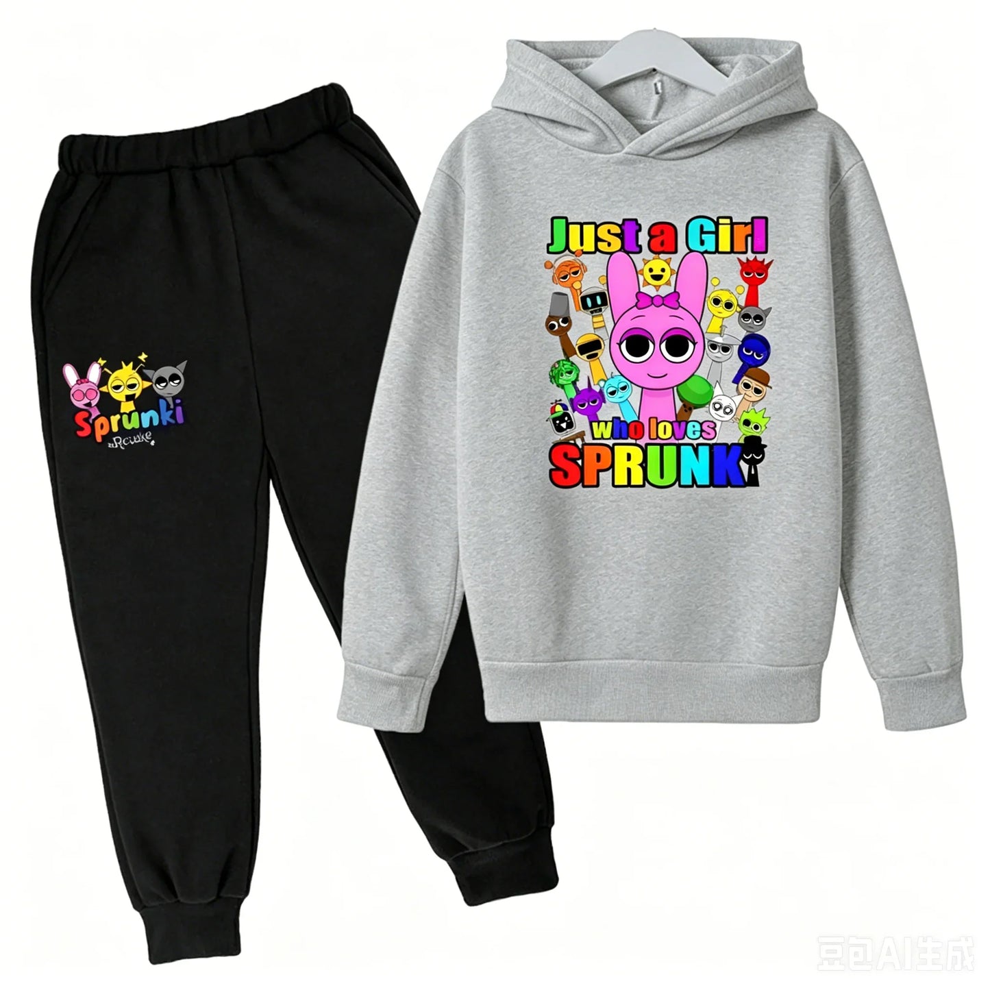 Sprunki Kids Clothes Hoodie+pants Age 2-12 Boy Girl Incredibox Anime Figures Sweatshirt Spring Autumn Pullover for Children Sets