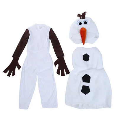 New Year Christmas Girls Olaf Cospaly Costume Frozen Deluxe Toddler Bodysuit Halloween Hooded Costume Party Gift Dress Up