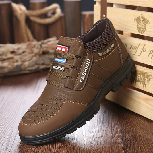 Winter Men Boots Waterproof Snow Boots Warm Fur Casual Men Shoes Antislip Ankel Boots Plush Cotton Shoes 2024