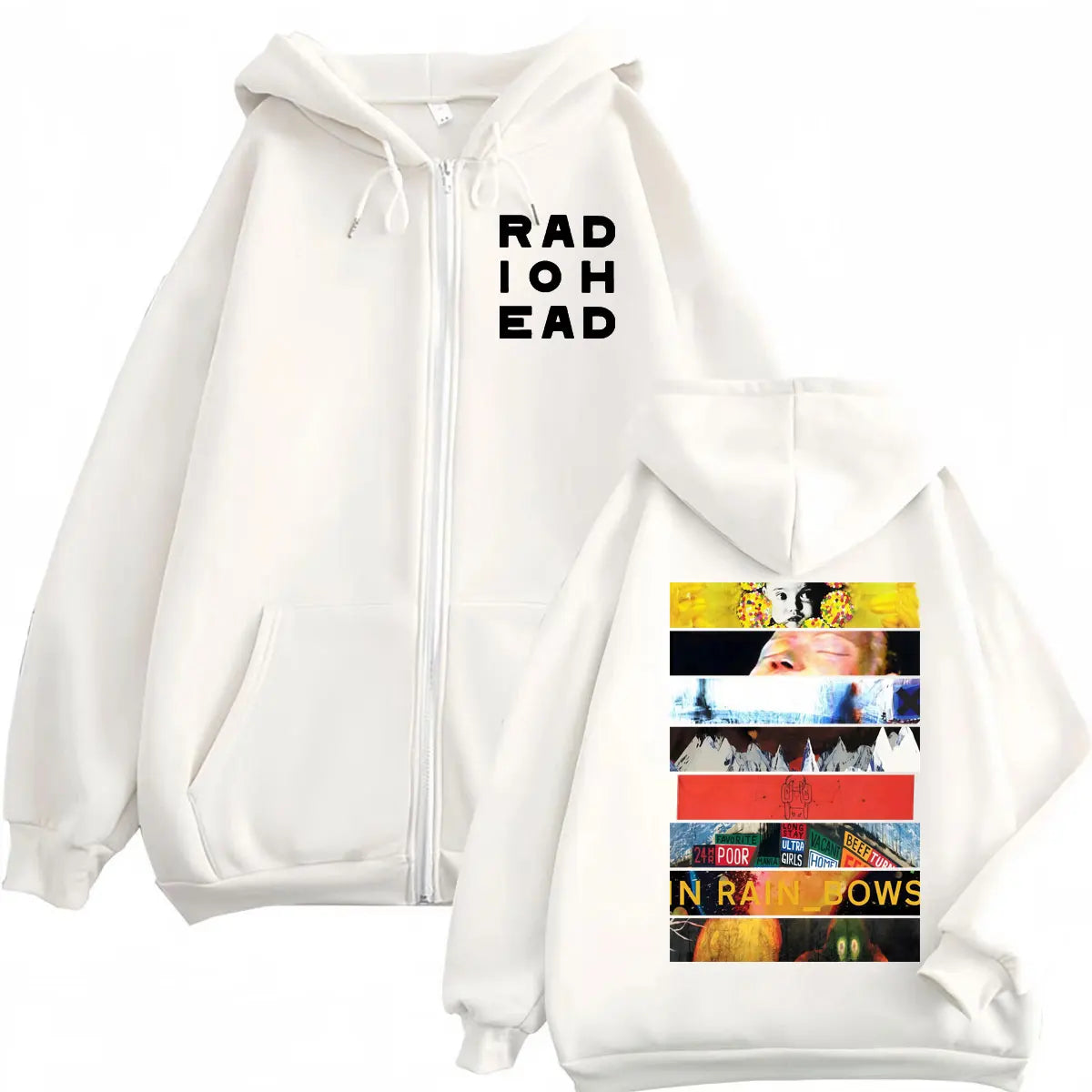 Rock Band Radiohead Album Graphic Zipper Hoodie Fashion Y2k Oversized Zip Up Pullovers Men Women Casual Long Sleeve Sweatshirts