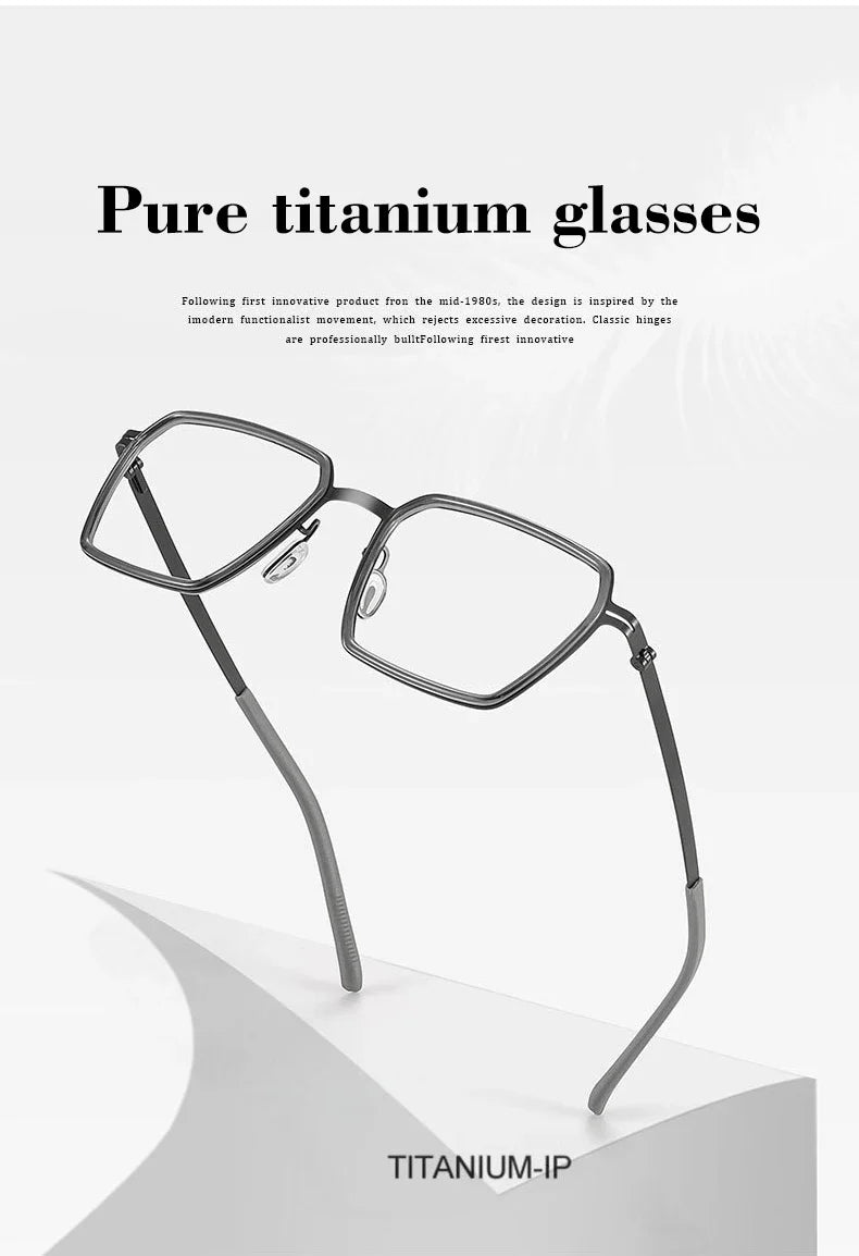 Simple Geometric Polygon Fashion Pure Titanium Vintage Design Blue Light Protection Glasses Customizable Prescription 2715