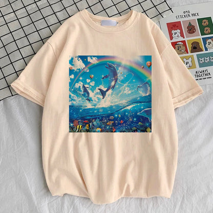 Frutiger Aero top tees women kawaii Y2k Colorful Graphic Punk Comfortable tshirt Colorful Y2k Grunge harajuku Pop Culture 80s
