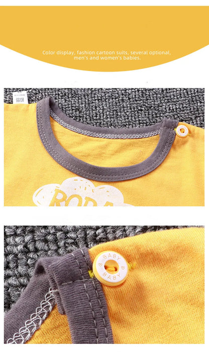 Cotton Short Sleeve T-shirts and Shorts 2PCS Breathable Outfit For Girls New Boys Summer Clothing Set Full Bear Print