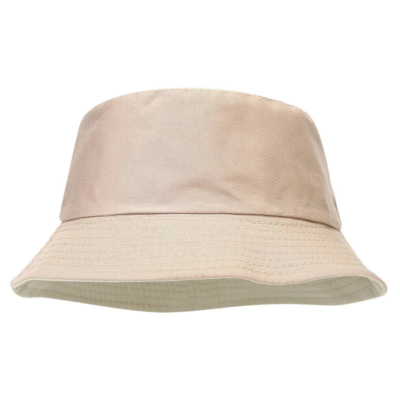Spring Summer Unisex Solid Color Fisherman Cap Foldable Bucket Hat Outdoor Sunscreen Hat Caps Fashionable Double-sided Basin Hat
