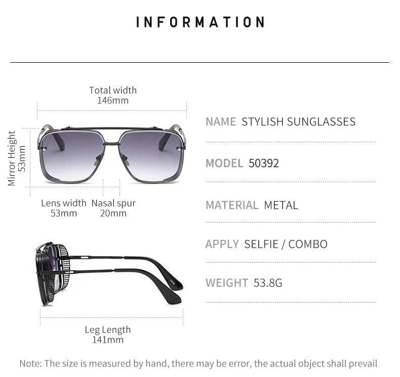 Steampunk Sunglasses For Men 2023 Punk Sunglasses Women Vintage Fashion Glasses Luxury Retro Square Shades Trending Gafas De Sol