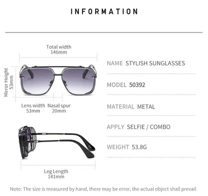 Steampunk Sunglasses For Men 2023 Punk Sunglasses Women Vintage Fashion Glasses Luxury Retro Square Shades Trending Gafas De Sol