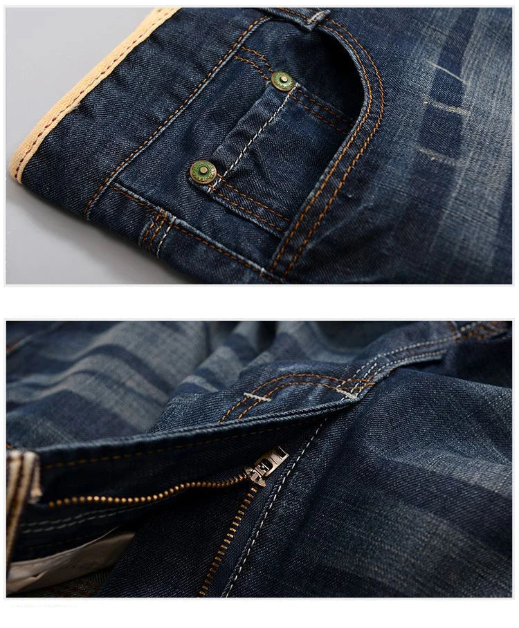 2026 New Men's Jean Spring Autumn Straight Trendy Pants Casual Denim Trousers Men Classic slim Stretch Jeans Fashion